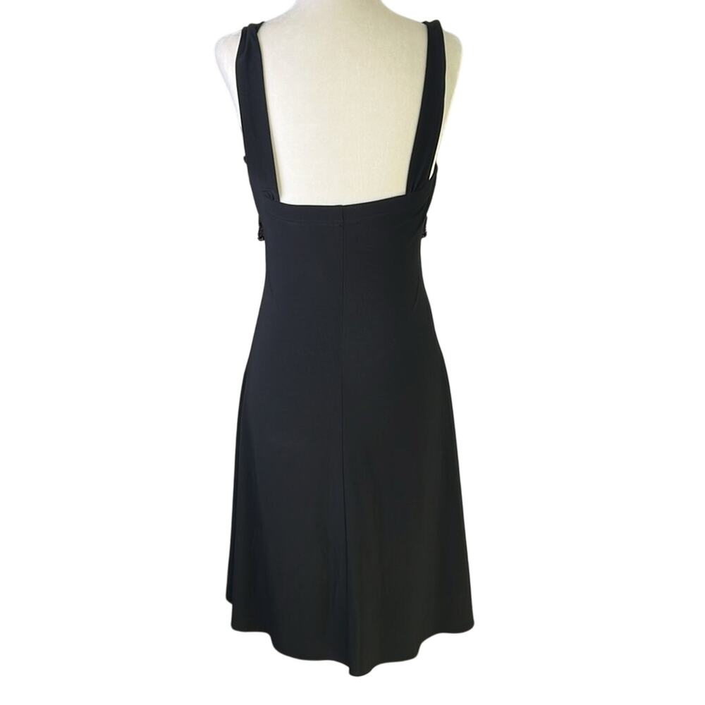 Women’s vintage 90s fit and and flare dress black strappy stretchy size sm - Picture 3 of 4